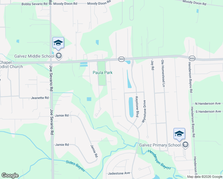 map of restaurants, bars, coffee shops, grocery stores, and more near 16419 Stewart Road in Prairieville
