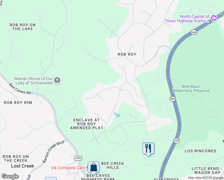 map of restaurants, bars, coffee shops, grocery stores, and more near 17 Cousteau Lane in Austin
