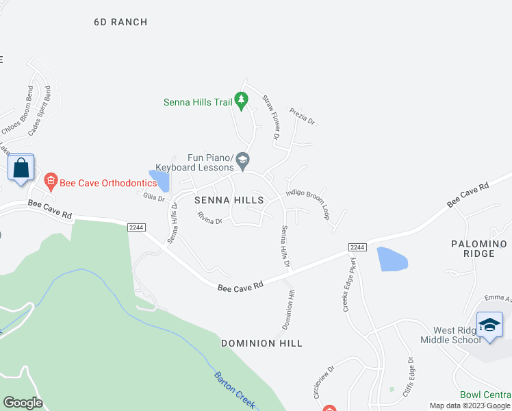 map of restaurants, bars, coffee shops, grocery stores, and more near 10604 Coreopsis Drive in Austin