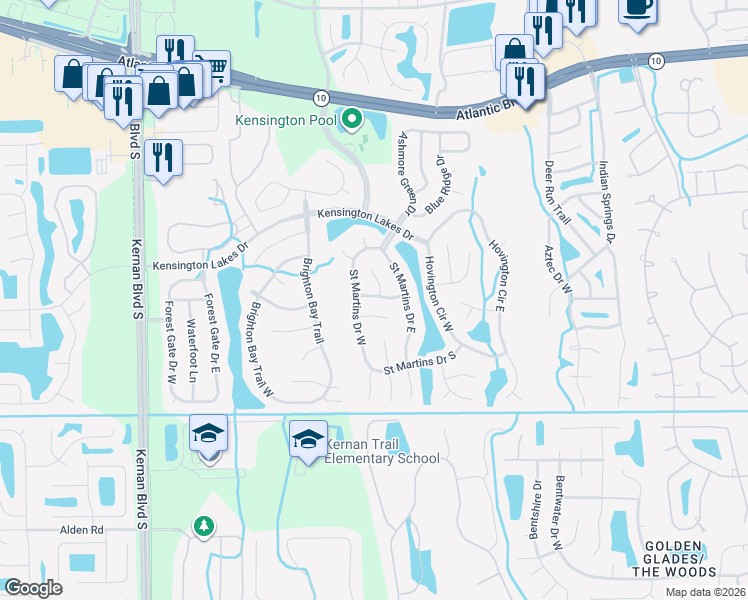 map of restaurants, bars, coffee shops, grocery stores, and more near 12486 Ruxton Green Lane in Jacksonville