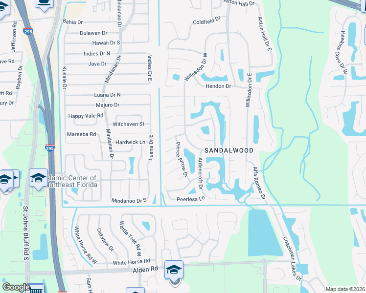map of restaurants, bars, coffee shops, grocery stores, and more near 11062 Daimler Court in Jacksonville