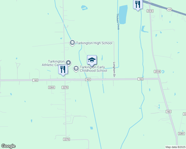 map of restaurants, bars, coffee shops, grocery stores, and more near 2770 Farm to Market 163 in Cleveland