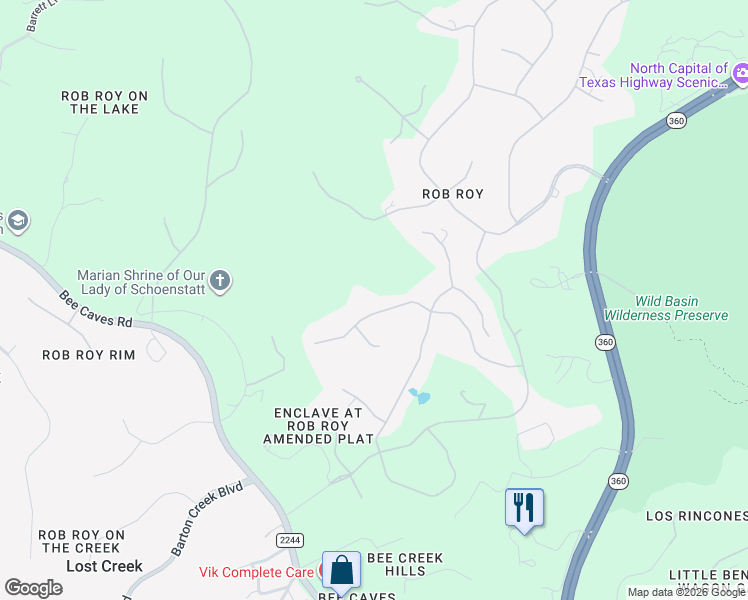 map of restaurants, bars, coffee shops, grocery stores, and more near 22 Cousteau Lane in Austin
