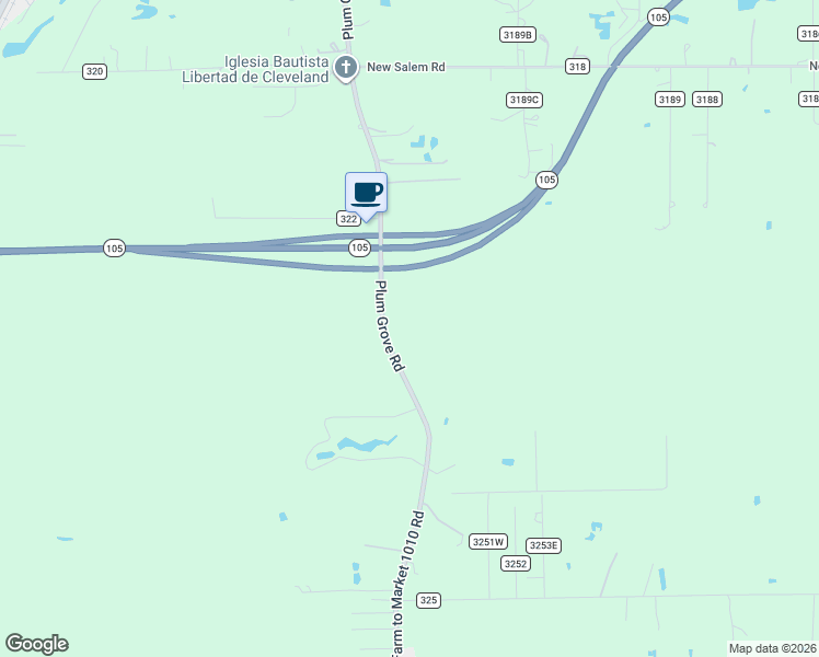 map of restaurants, bars, coffee shops, grocery stores, and more near 1447 Farm to Market 1010 Road in Cleveland