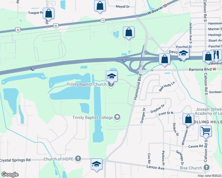 map of restaurants, bars, coffee shops, grocery stores, and more near 800 Hammond Boulevard in Jacksonville