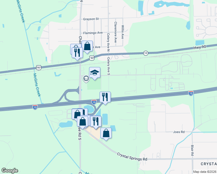 map of restaurants, bars, coffee shops, grocery stores, and more near 336 Celery Avenue South in Jacksonville