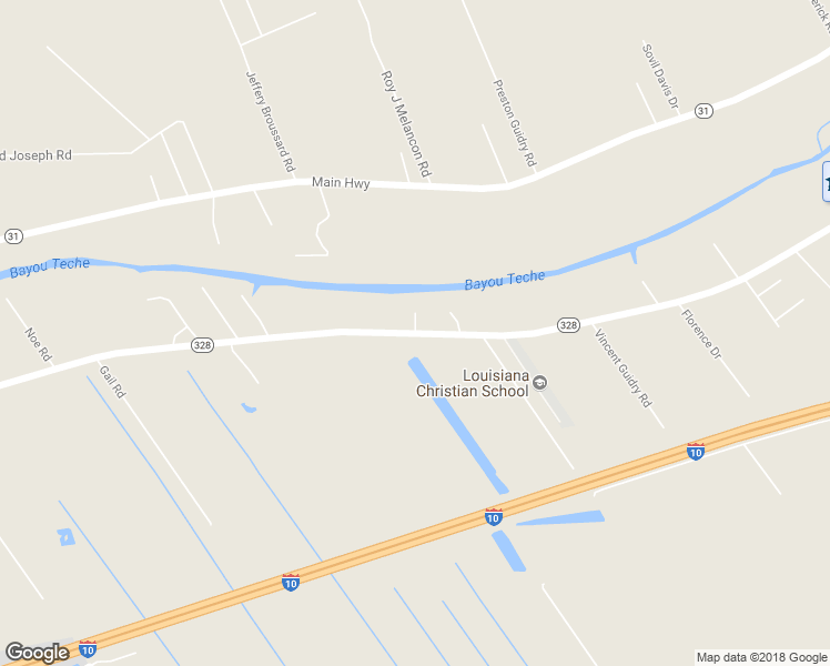 map of restaurants, bars, coffee shops, grocery stores, and more near 1001 Ames Broussard Road in Breaux Bridge