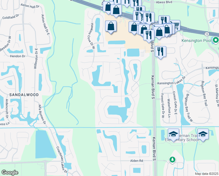 map of restaurants, bars, coffee shops, grocery stores, and more near 12185 Emerald Green Court in Jacksonville