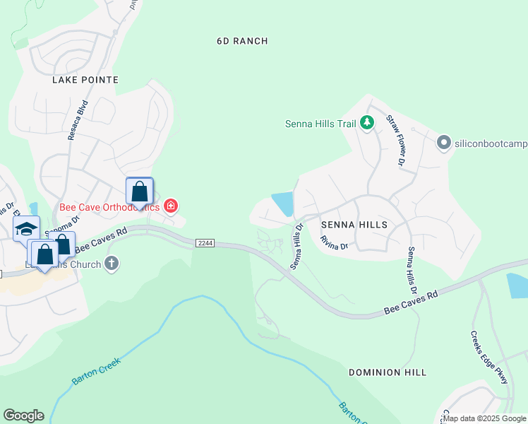 map of restaurants, bars, coffee shops, grocery stores, and more near 2320 Gilia Drive in Austin