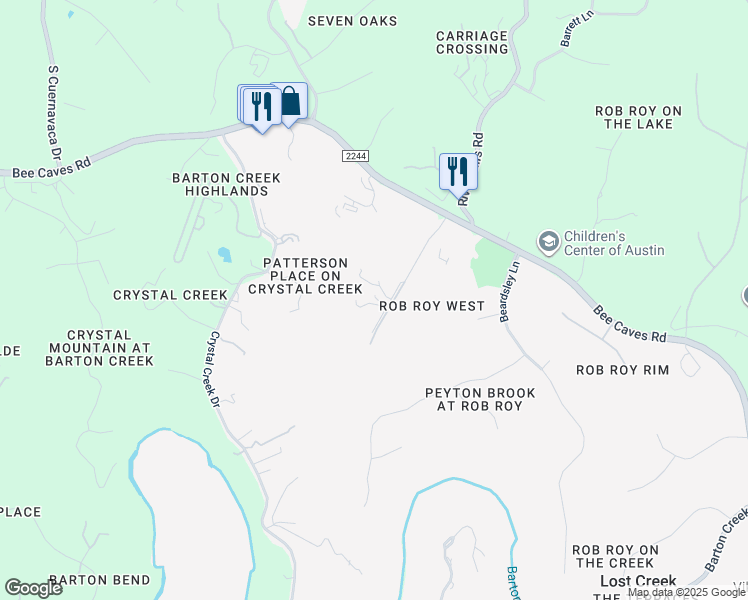map of restaurants, bars, coffee shops, grocery stores, and more near 506 Grace Lane in Austin