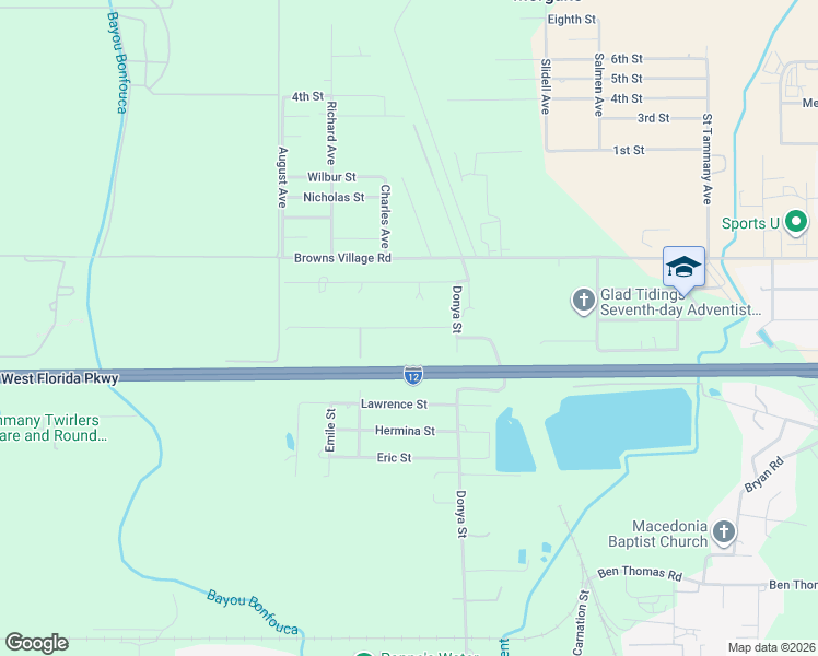 map of restaurants, bars, coffee shops, grocery stores, and more near 36406 Sigrid Lane in Slidell