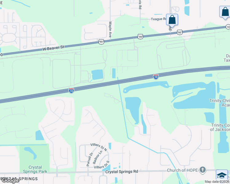map of restaurants, bars, coffee shops, grocery stores, and more near 9433 Coxwell Estates Court in Jacksonville
