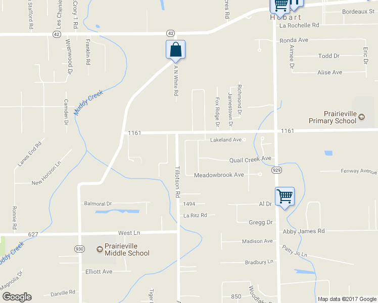 map of restaurants, bars, coffee shops, grocery stores, and more near 16480 Oakview Drive in Prairieville