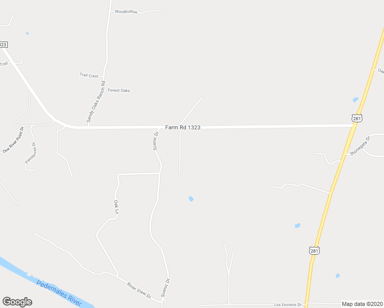 map of restaurants, bars, coffee shops, grocery stores, and more near 961 Ranch Road 1323 in Johnson City