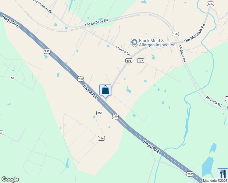map of restaurants, bars, coffee shops, grocery stores, and more near 139 Farm to Market 696 in Elgin
