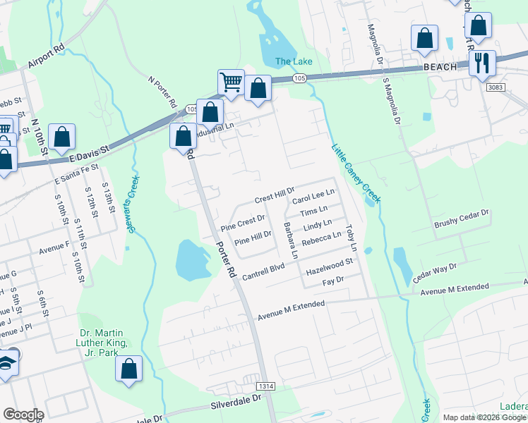 map of restaurants, bars, coffee shops, grocery stores, and more near 901 Timber Hill Drive in Conroe