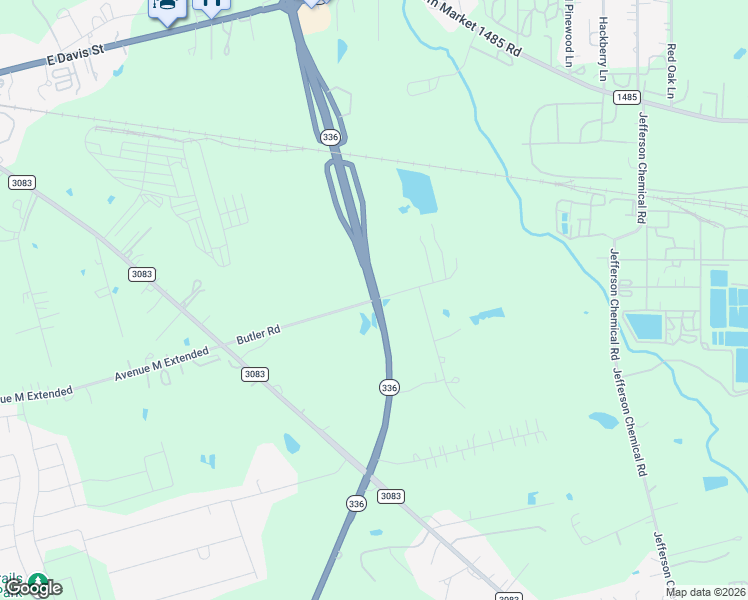 map of restaurants, bars, coffee shops, grocery stores, and more near Ave M in Conroe