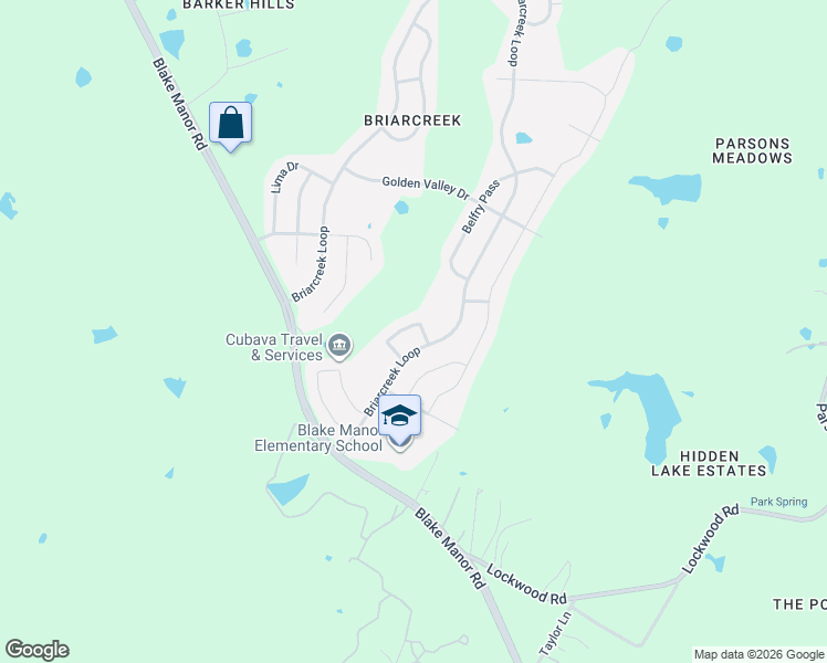 map of restaurants, bars, coffee shops, grocery stores, and more near 14013 Briarcreek Loop in Manor