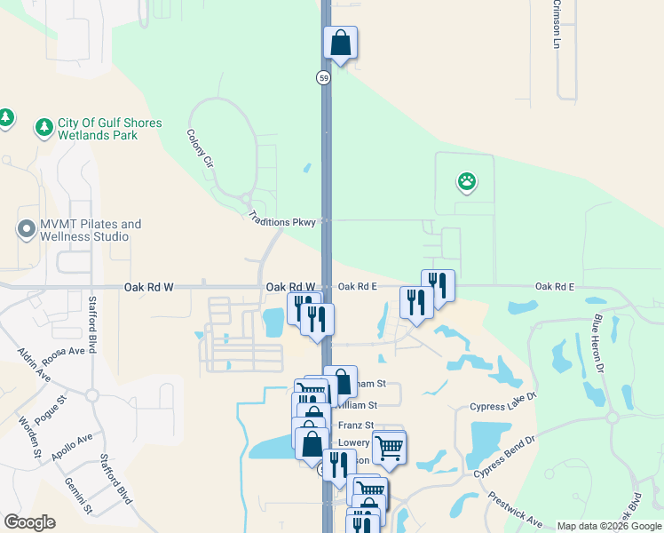 map of restaurants, bars, coffee shops, grocery stores, and more near in 