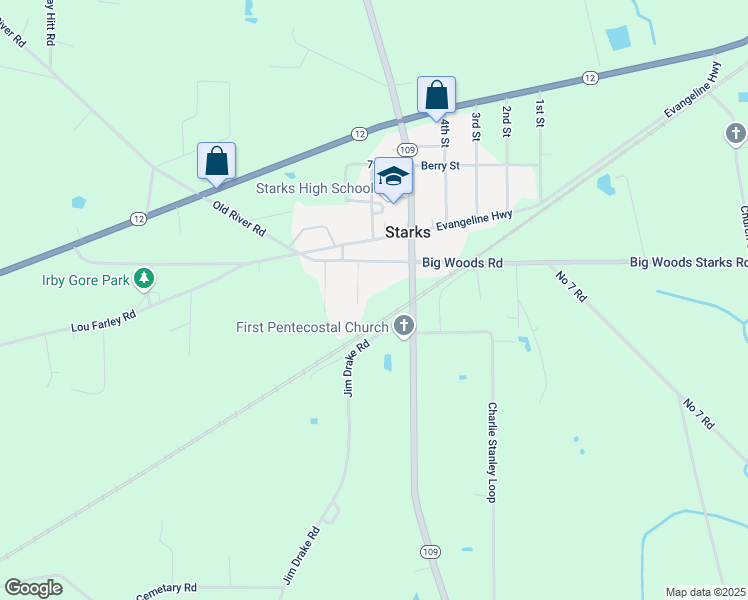 map of restaurants, bars, coffee shops, grocery stores, and more near 118 Robert Street in Calcasieu