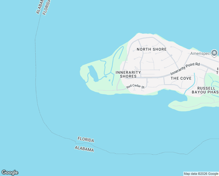 map of restaurants, bars, coffee shops, grocery stores, and more near 5931 Red Cedar Street in Pensacola