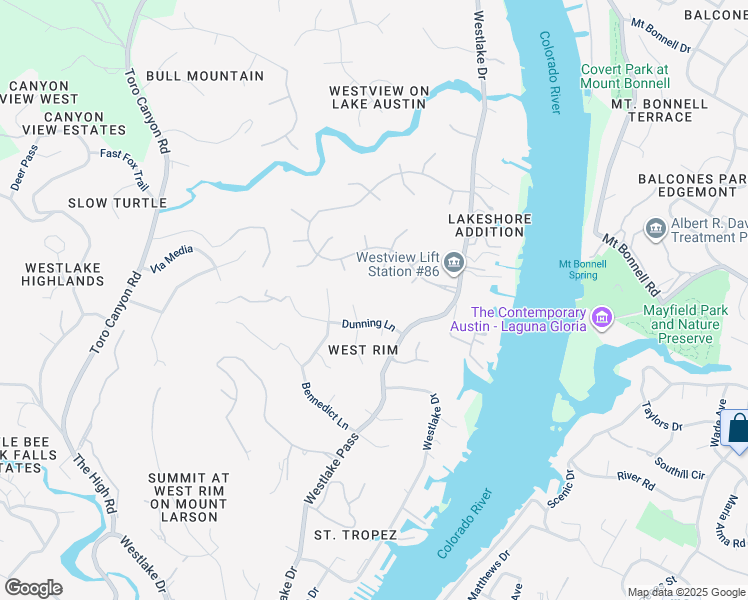 map of restaurants, bars, coffee shops, grocery stores, and more near 2705 Berenson Lane in Austin