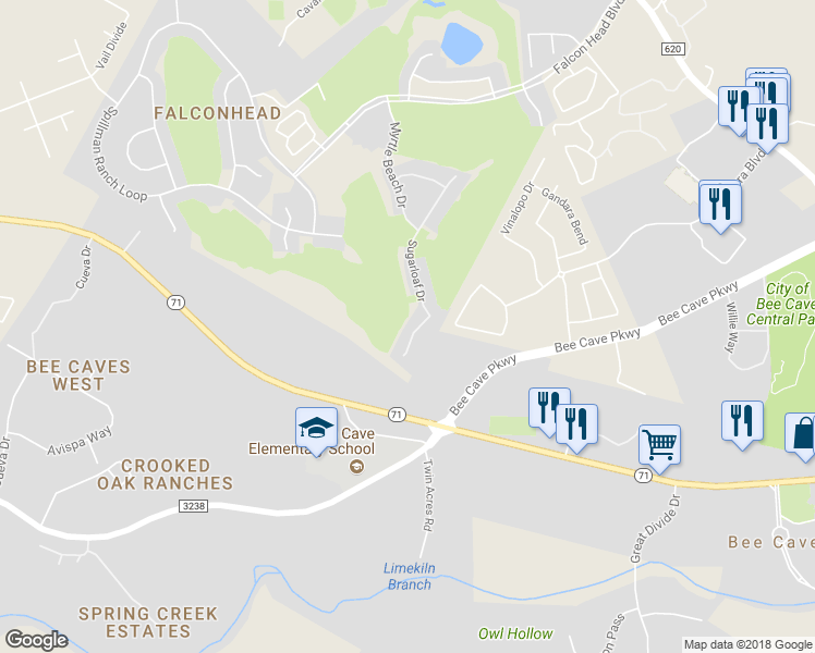 map of restaurants, bars, coffee shops, grocery stores, and more near 14408 Heron Bay Cove in Austin