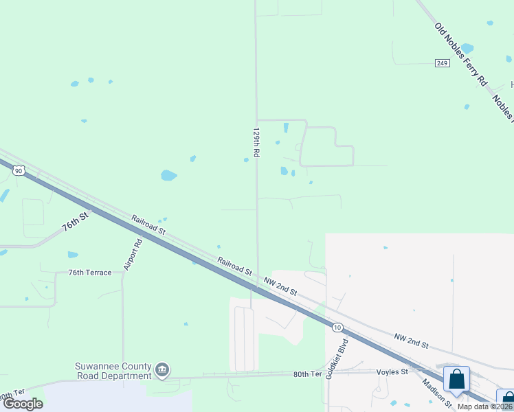 map of restaurants, bars, coffee shops, grocery stores, and more near 7629 129th Road in Live Oak