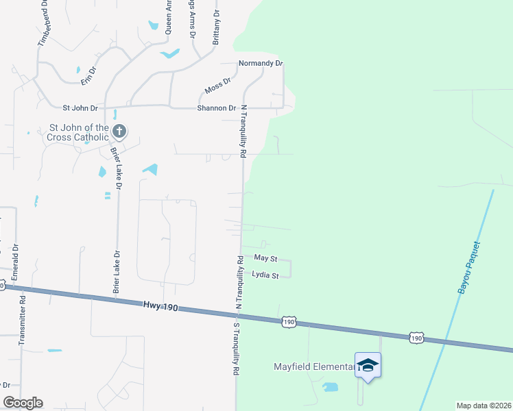 map of restaurants, bars, coffee shops, grocery stores, and more near 60442 North Tranquility Road in Lacombe