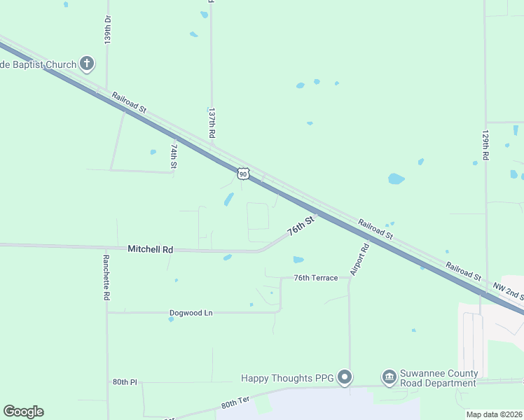 map of restaurants, bars, coffee shops, grocery stores, and more near 7443 135th Circle in Live Oak