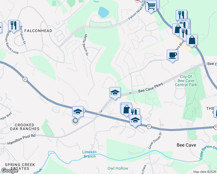 map of restaurants, bars, coffee shops, grocery stores, and more near 4312 Gallego Circle in Austin