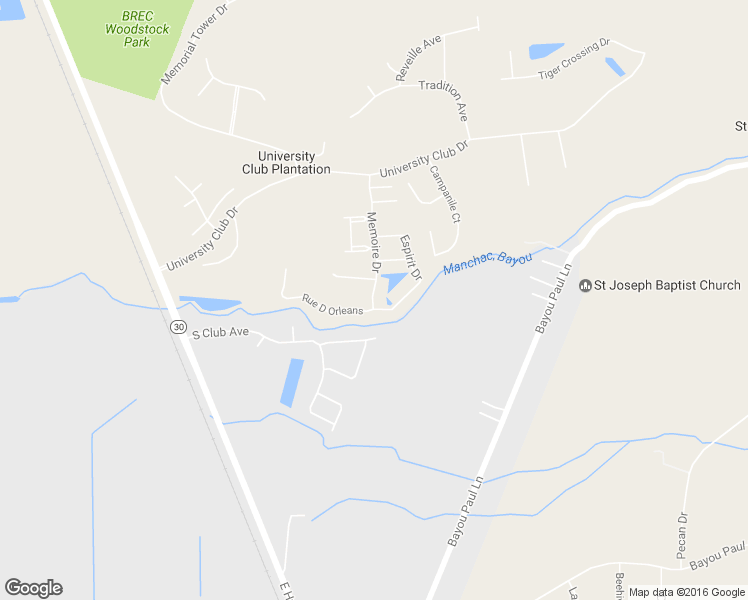 map of restaurants, bars, coffee shops, grocery stores, and more near 15557 Memoire Drive in Baton Rouge
