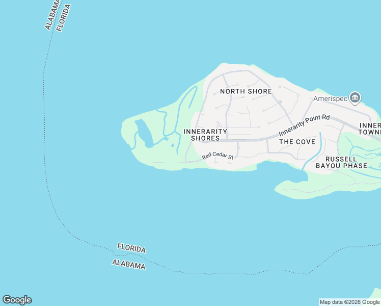 map of restaurants, bars, coffee shops, grocery stores, and more near 5305 North Shore Road in Pensacola