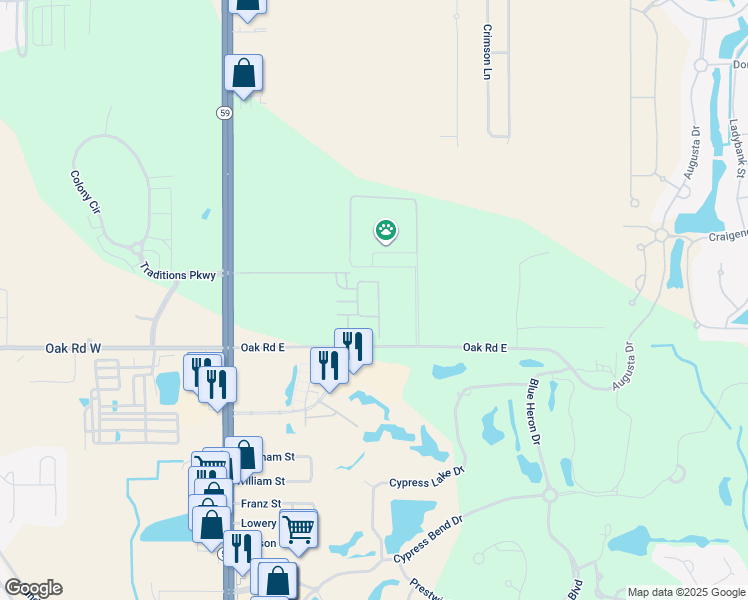 map of restaurants, bars, coffee shops, grocery stores, and more near 645 Gulf Shores Pkwy in Gulf Shores