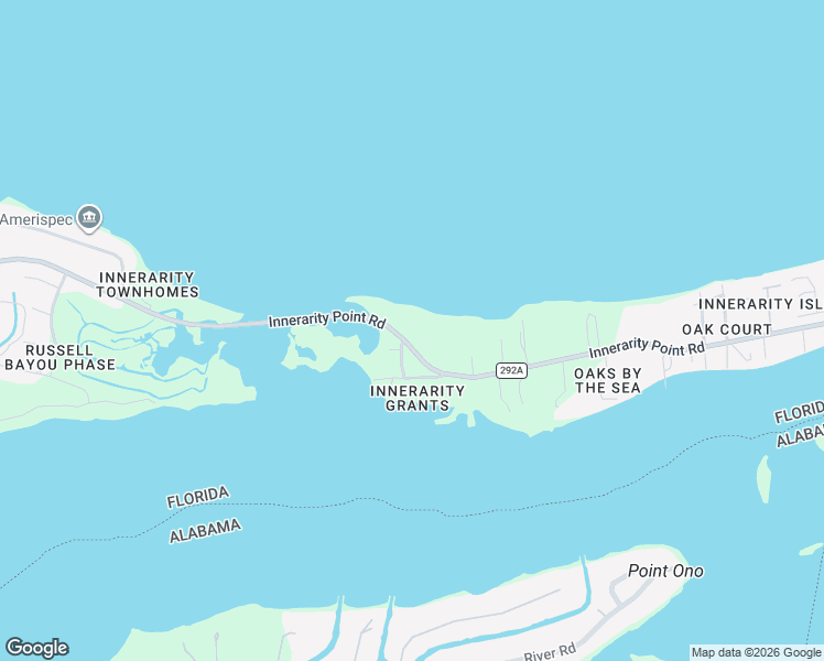 map of restaurants, bars, coffee shops, grocery stores, and more near 14900 Innerarity Point Road in Pensacola