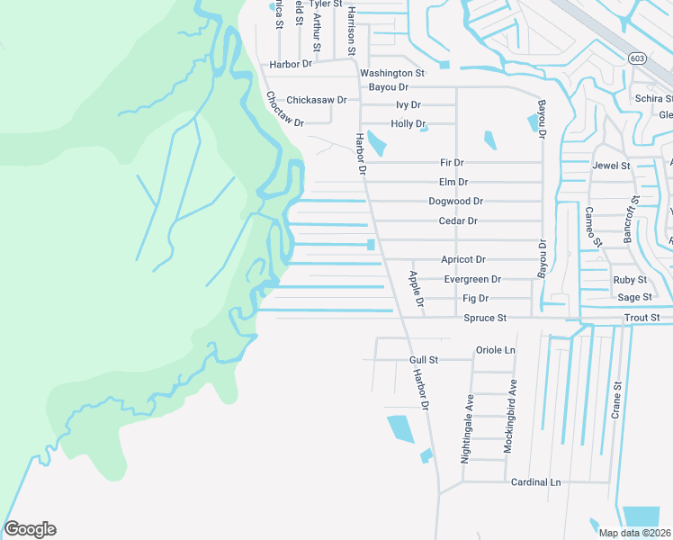 map of restaurants, bars, coffee shops, grocery stores, and more near 6105 3rd Street in Bay St. Louis