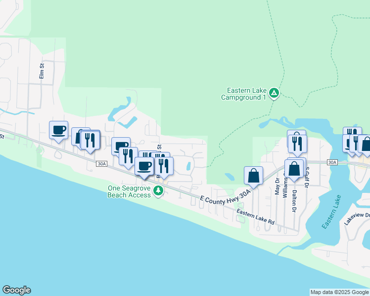map of restaurants, bars, coffee shops, grocery stores, and more near 256 Cassine Garden Circle in Santa Rosa Beach