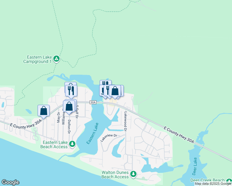 map of restaurants, bars, coffee shops, grocery stores, and more near 34 Heron's Watch Way in Santa Rosa Beach