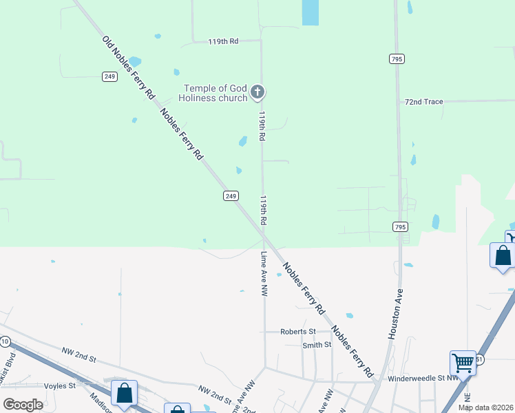 map of restaurants, bars, coffee shops, grocery stores, and more near 7414-7598 119th Rd in Live Oak