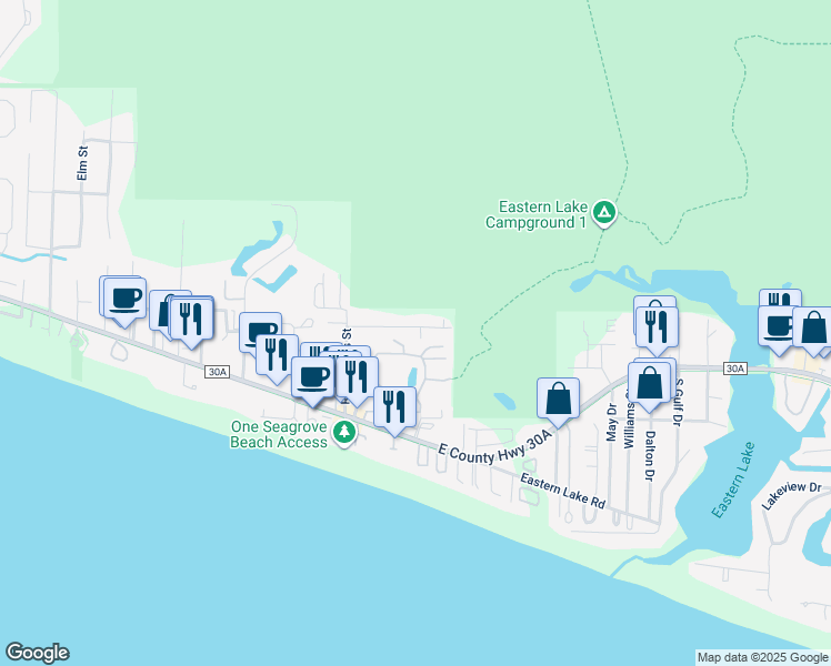 map of restaurants, bars, coffee shops, grocery stores, and more near 256 Cassine Garden Circle in Santa Rosa Beach