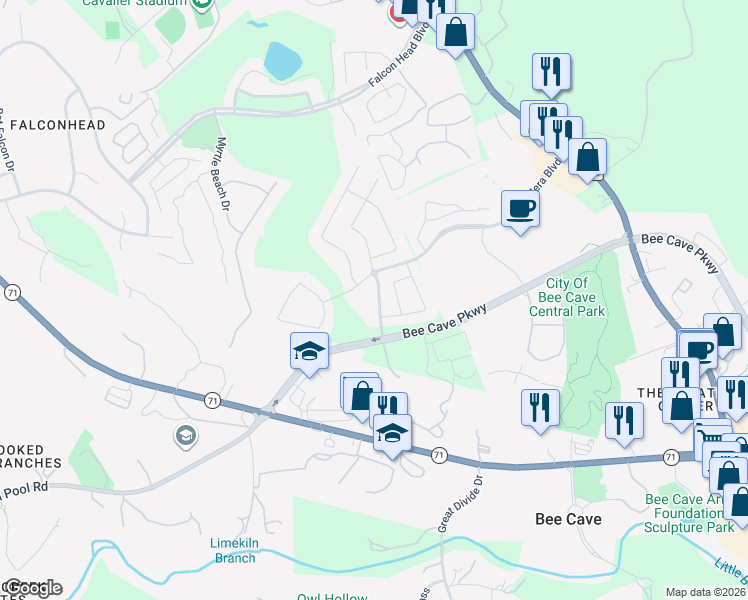 map of restaurants, bars, coffee shops, grocery stores, and more near 4404 Tordera Drive in Austin
