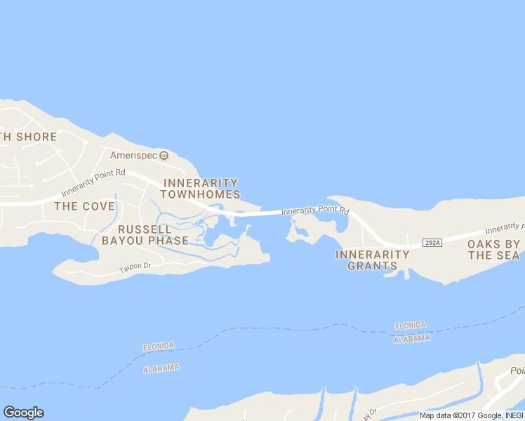 map of restaurants, bars, coffee shops, grocery stores, and more near 15900 Innerarity Point Road in Pensacola