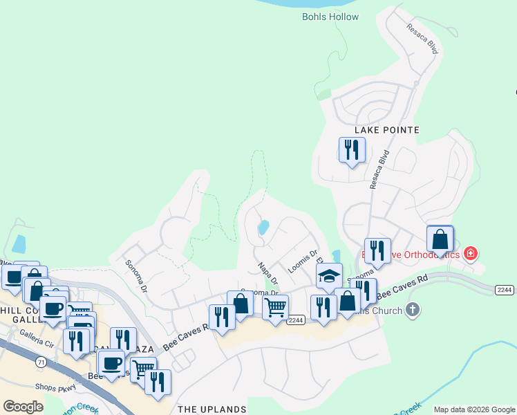 map of restaurants, bars, coffee shops, grocery stores, and more near 12408 Carlsbad Drive in Austin