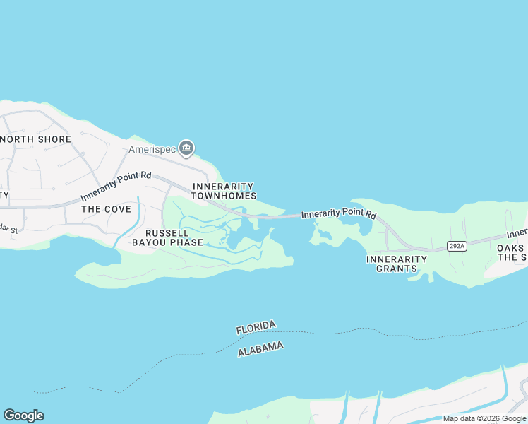 map of restaurants, bars, coffee shops, grocery stores, and more near 16018 Innerarity Point Road in Pensacola