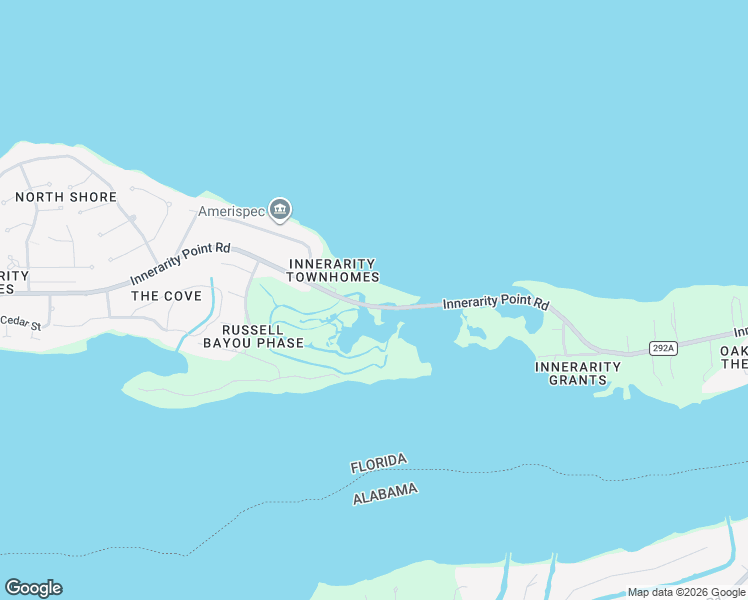 map of restaurants, bars, coffee shops, grocery stores, and more near 15960 Innerarity Point Road in Pensacola