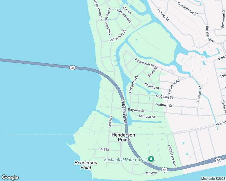 map of restaurants, bars, coffee shops, grocery stores, and more near 9th Street in Henderson Point