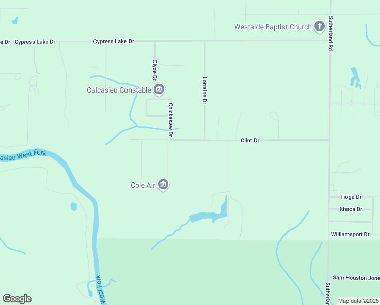 map of restaurants, bars, coffee shops, grocery stores, and more near 3359 Clint Drive in Lake Charles