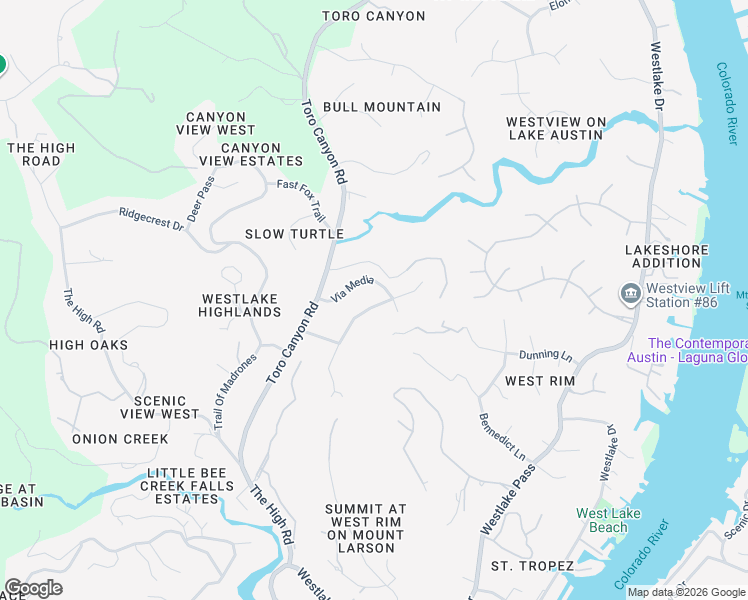 map of restaurants, bars, coffee shops, grocery stores, and more near 4606 Vía Media in Austin