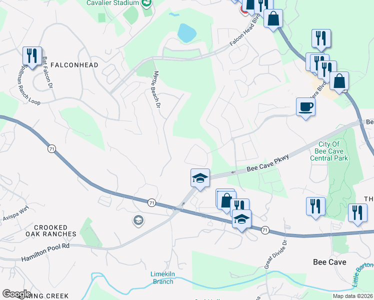 map of restaurants, bars, coffee shops, grocery stores, and more near 4605 Gallego Circle in Austin