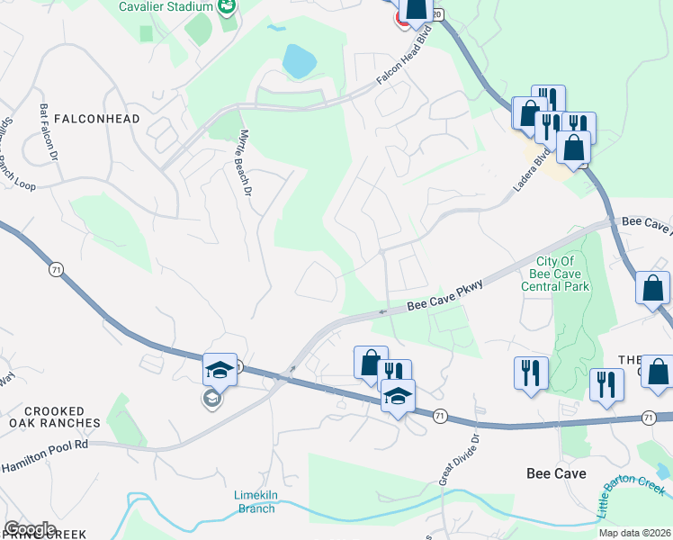 map of restaurants, bars, coffee shops, grocery stores, and more near 4717 Gallego Circle in Austin